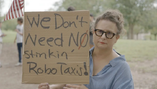 特斯拉在得州奥斯汀遭遇抗议活动(😮)：反对马斯克Robotaxi计划